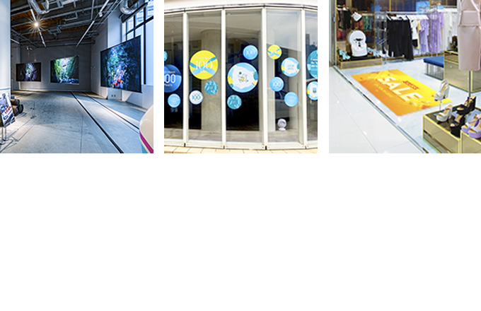 壁・ウィンドウ・フロアのサイン